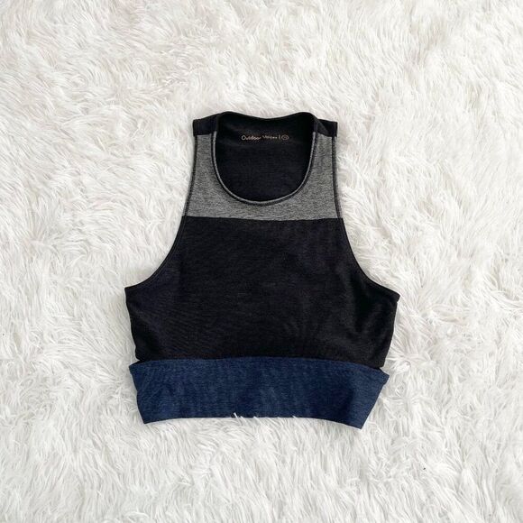 Women Outdoor Voices Tri-Color Crop Top in Navy Blue Gray and Black Extra Small - Picture 1 of 9